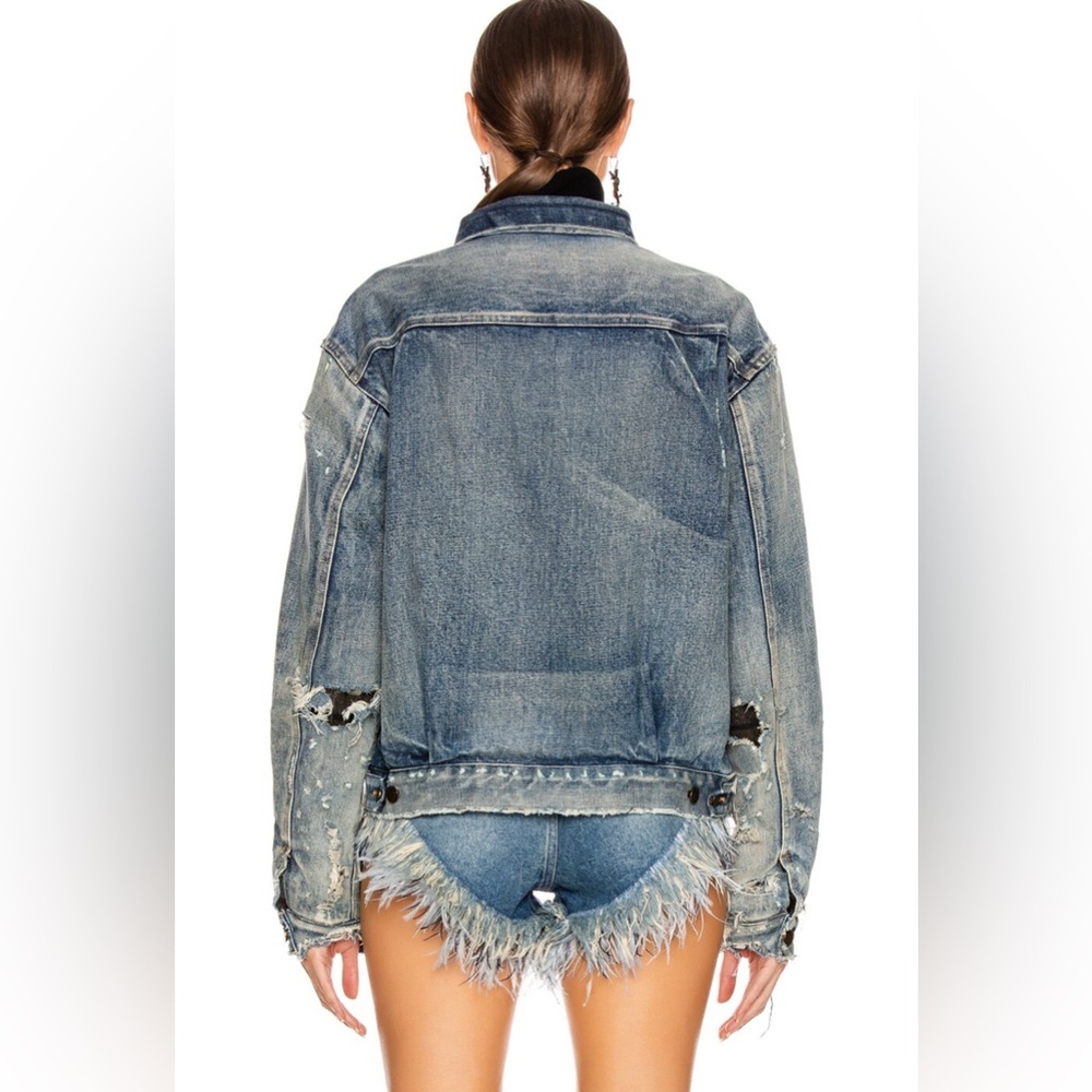 ❌SOLD❌YSL Destroyed Denim Jacket - Picture 4 of 10